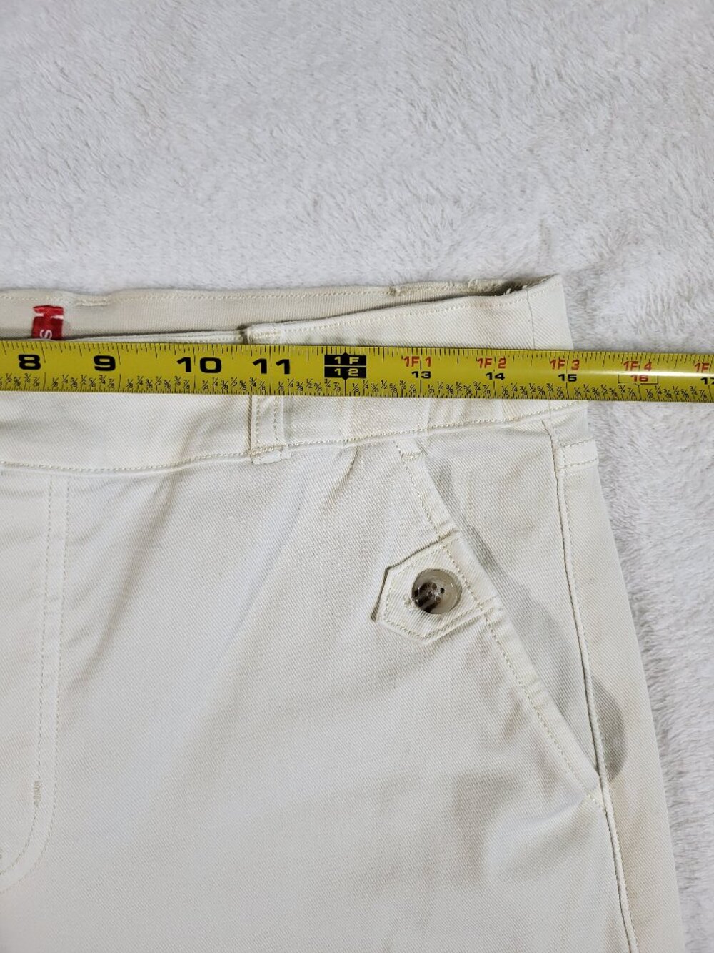 Spanx Stretch Twill Cropped Wide Leg Pants Off White size large - Picture 7 of 13